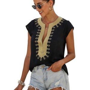 Black and gold bohemian tunic NWT